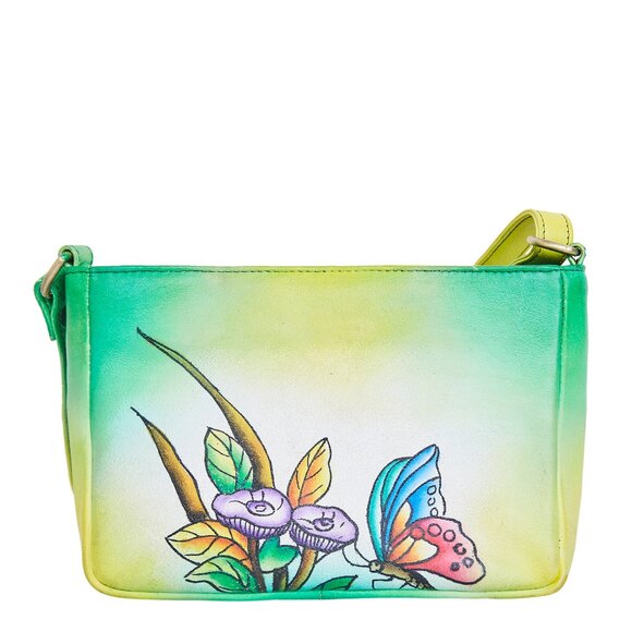 Hand-Painted Crossbody Bag for Women – Cat Artwork – Leather Shoulder Sling Bag - Picture 2 of 7